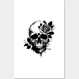 Skull and Rose Posters and Art